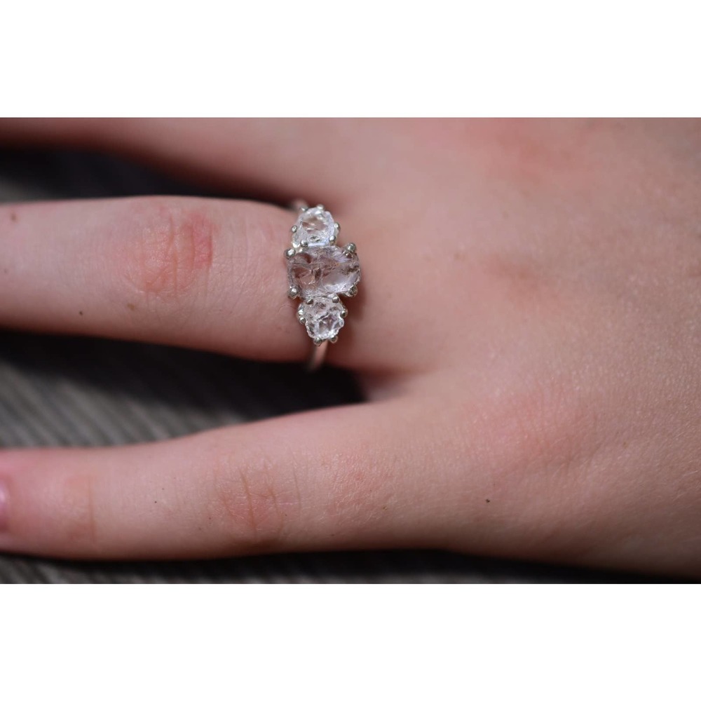 Unique Engagement Ring, Diamond Ring, raw stone ring, Anniversary Ring